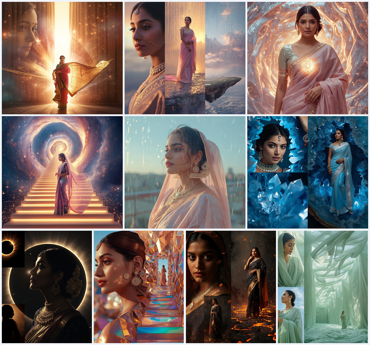 10+ Breathable Cotton Saree Pose AI Prompts to Generate Bright DSLR Photography