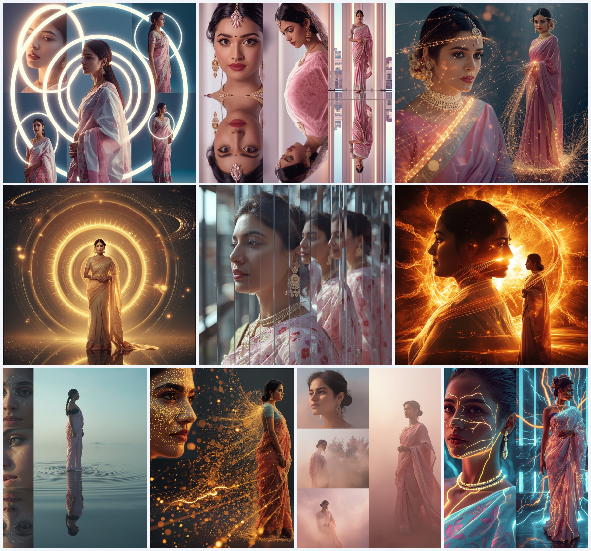 10+ Classic South Indian Saree AI Prompts for Sunlit Cultural Aesthetics