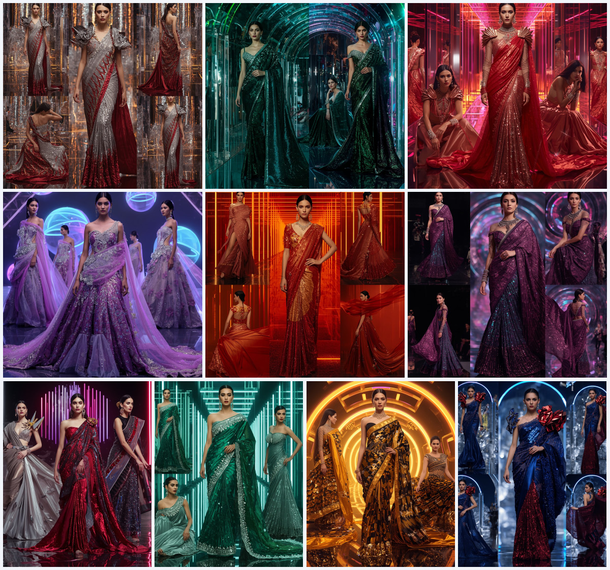 10+ Fancy Georgette Saree AI Prompts to Generate Luminous, Flowy Photos using Gemini, Grok, and ChatGPT