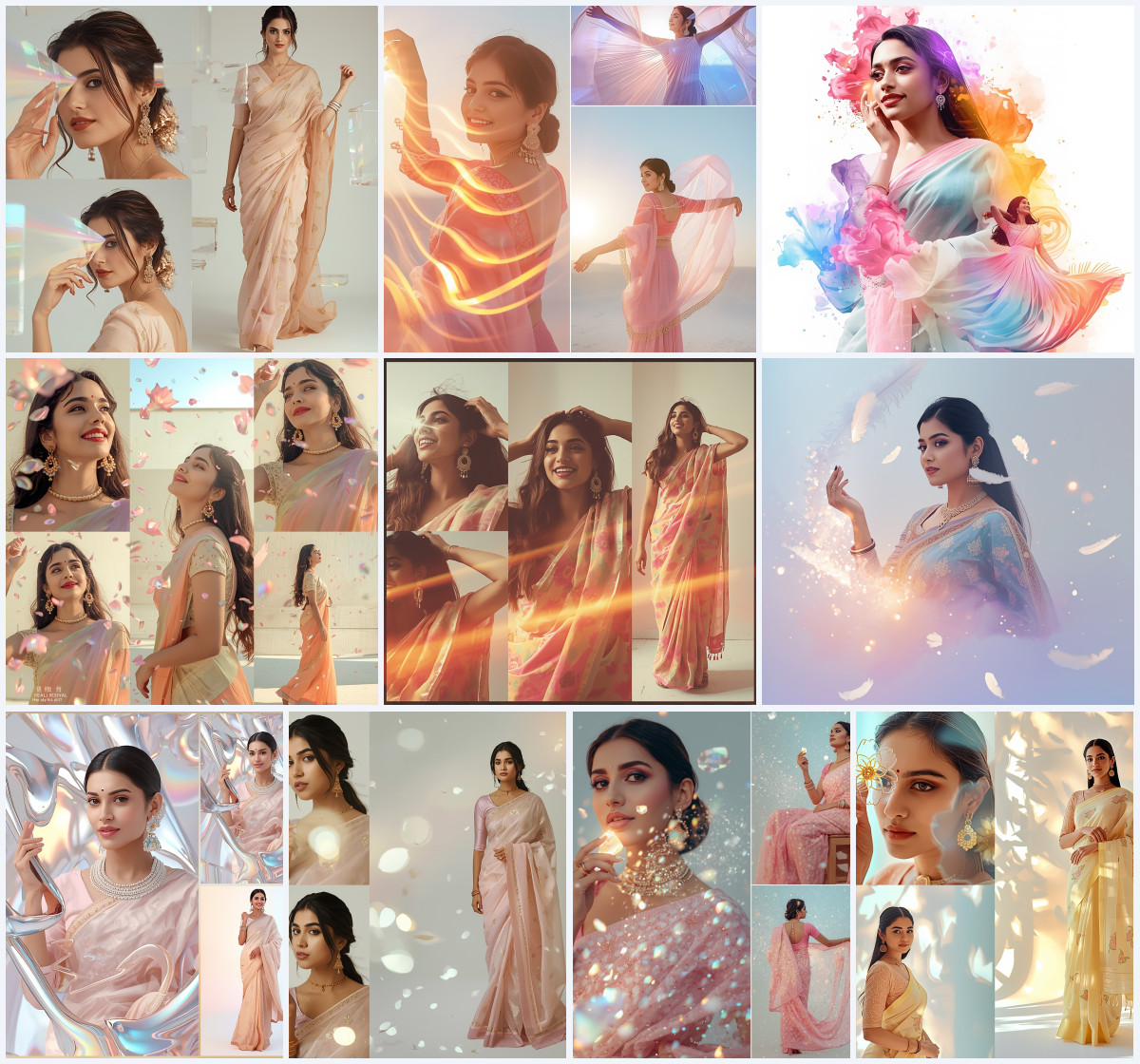 10+ Festive Indoor Saree AI Prompts to Create Warm and Stylish Ethnic Looks with Decor Background