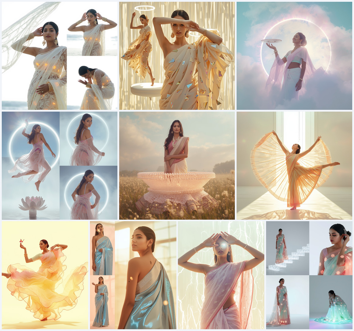 10+ Scalloped Hem Crepe Fancy Saree AI Prompts for Elegant Movement via Gemini, Grok, and ChatGPT