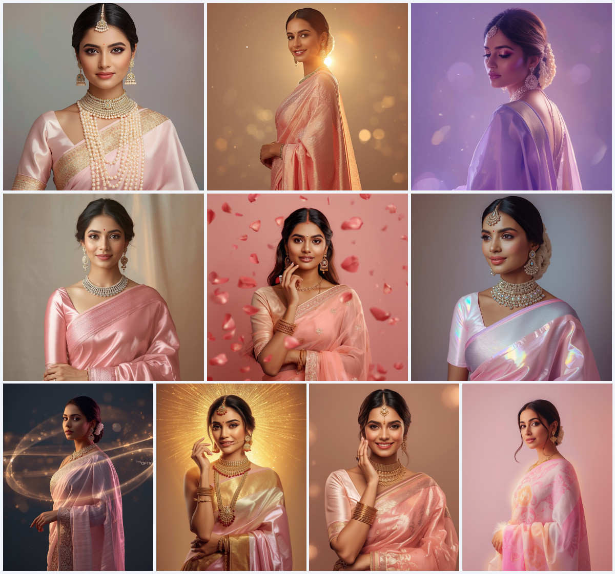 A Guide to 10+ Metallic Wire Mesh Saree Prompts for Avant-Garde Glamour