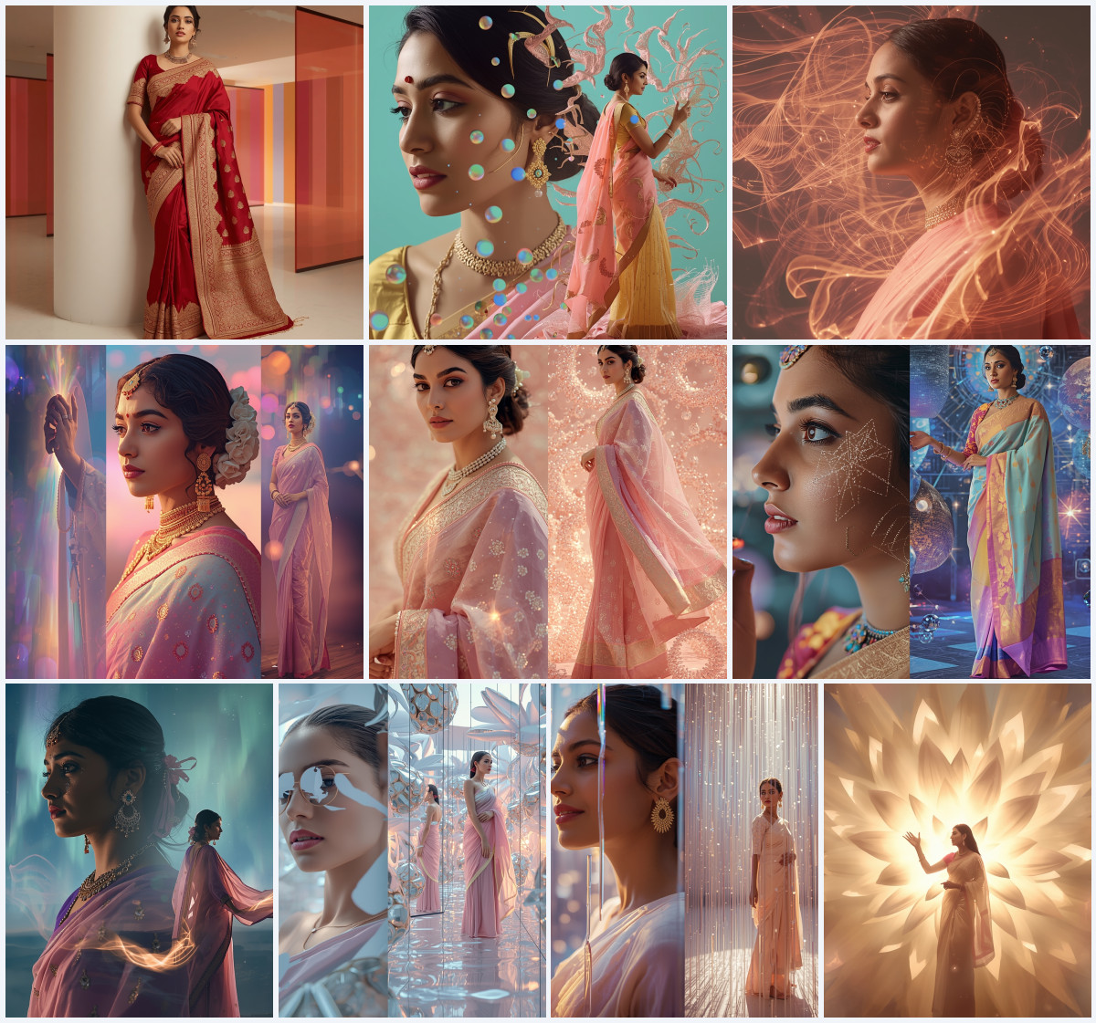 A Guide to 10+ Pre-Stitched Satin Saree Prompts for Artistic Glamour