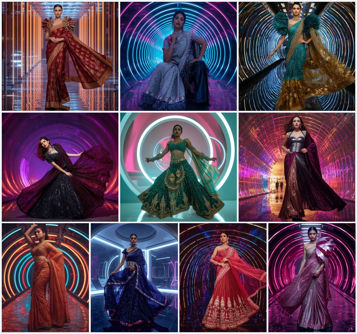 Luxurious Contrasts: Velvet Pallu Modern Saree Prompts for High-Key Glamour - Main Thumbnail