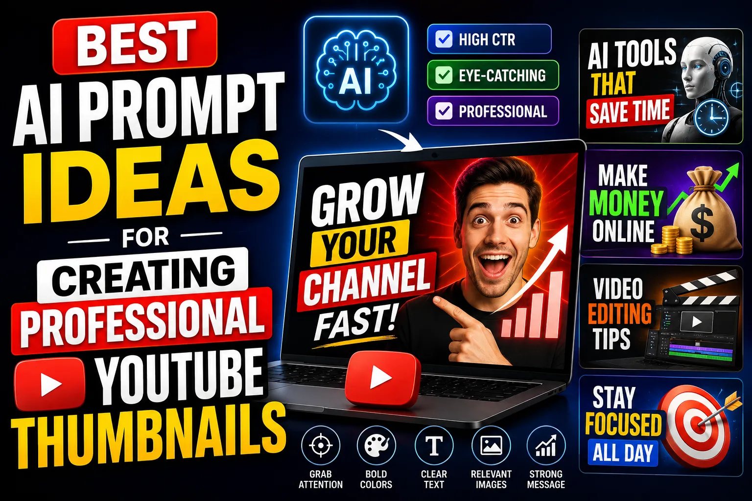Best AI Prompt Ideas for Creating Professional YouTube Thumbnails - Main Thumbnail