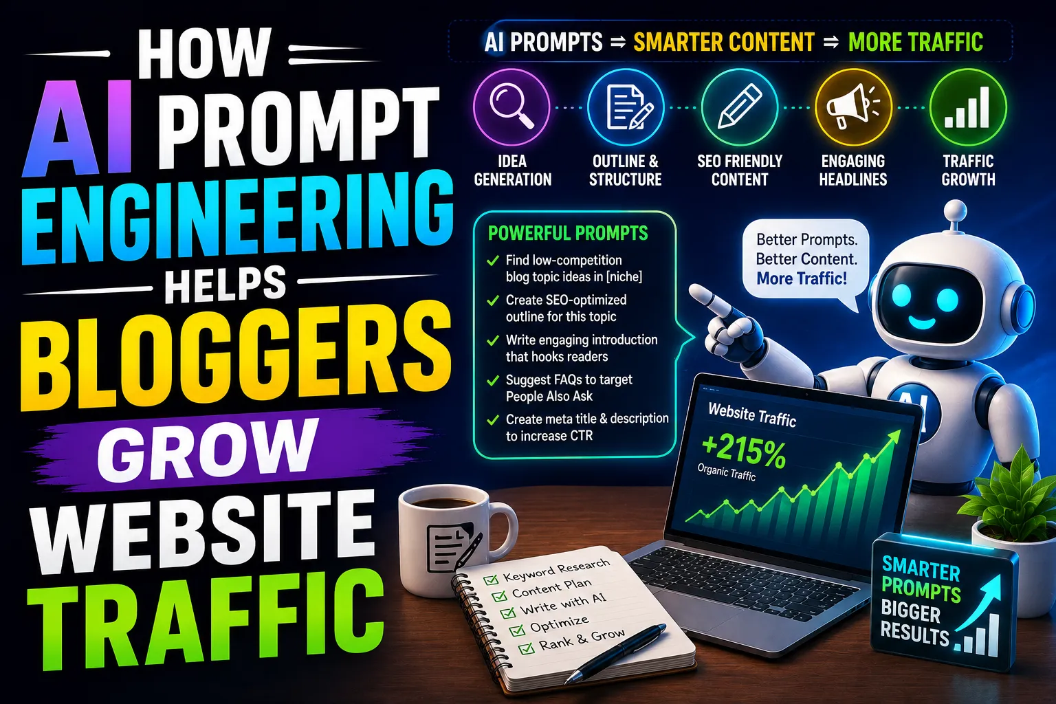 How AI Prompt Engineering Helps Bloggers Grow Website Traffic - Main Thumbnail
