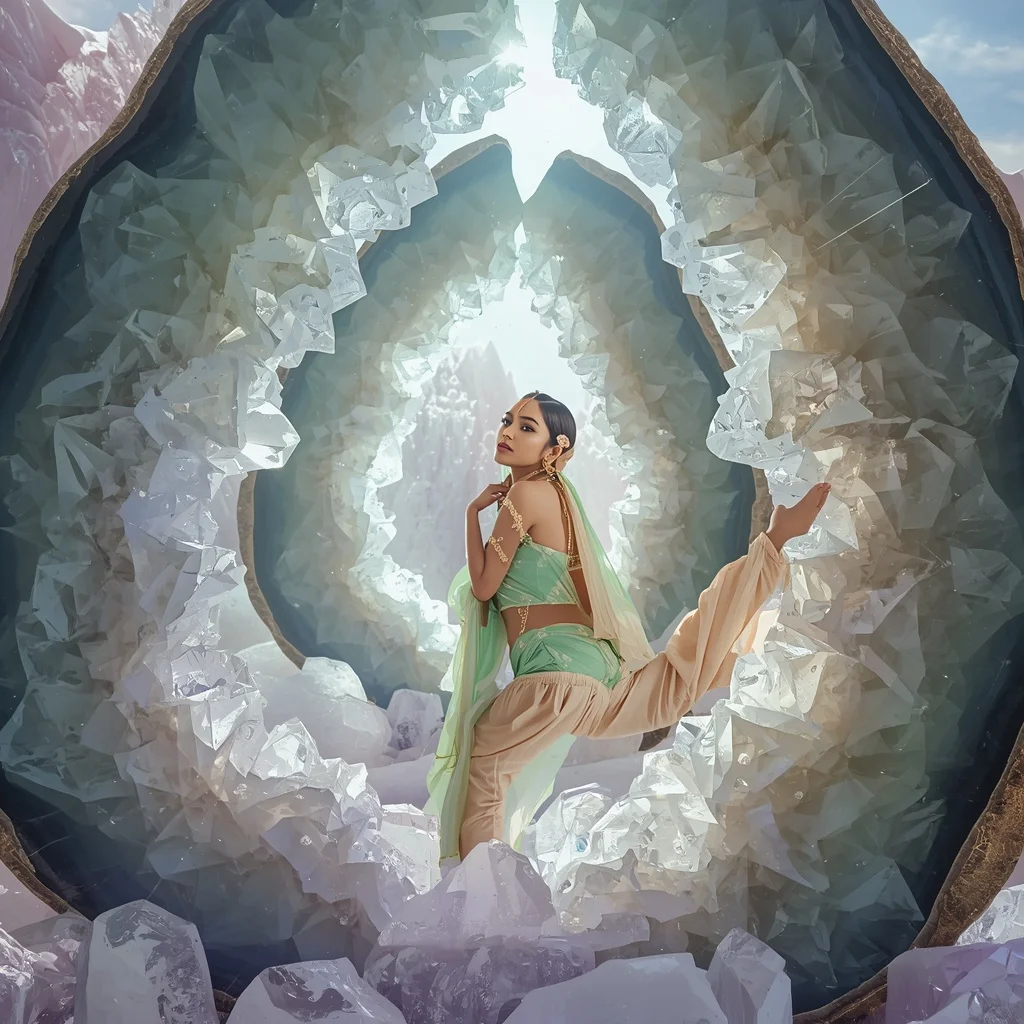 Bioluminescent Frost-Lace Geodes | Bridal Saree Ai Prompt For Instagram Reel AI Prompt