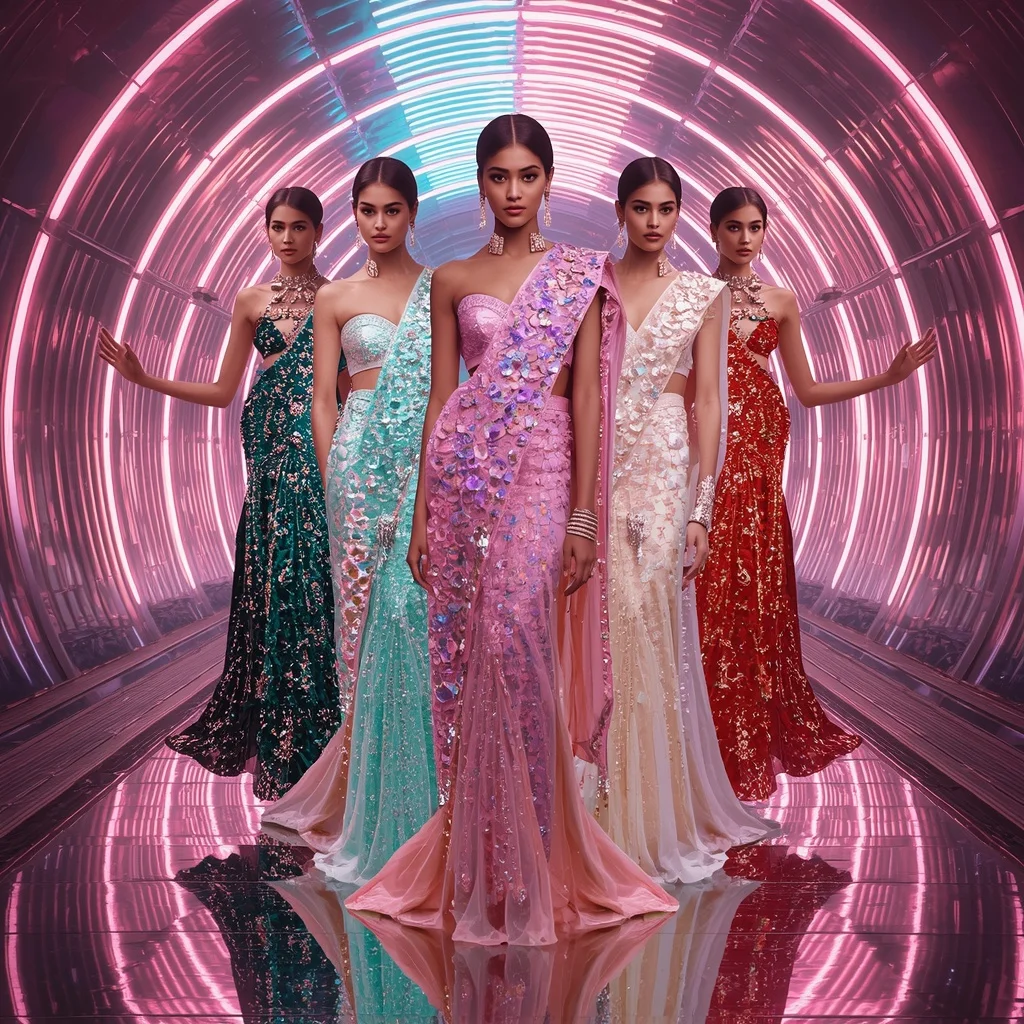 Crystal Lotus Celestial Infinity Goddess Saree with Floating Editorial Poses and Aurora Mirror Quantum Galaxy Hyperrealm | Wedding Ai Prompt AI Prompt