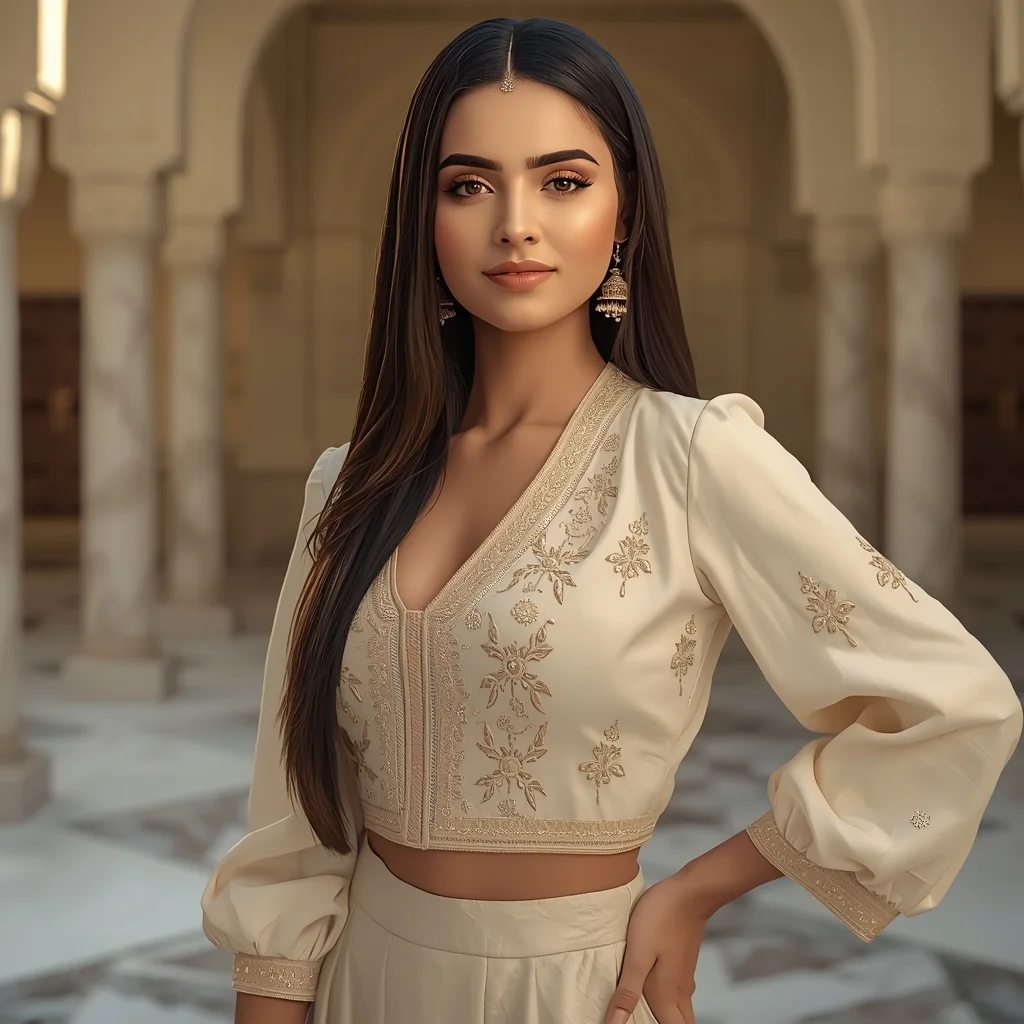 Ethnic Fusion Traditional-Modern Look | Festival Influencer Prompt AI Prompt