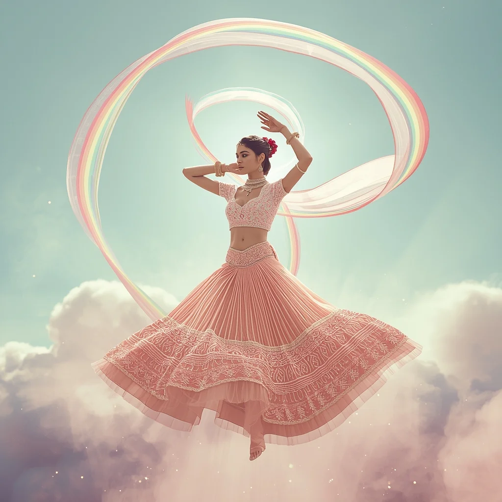 Fancy Festival Saree Graphene Laced Weightless Tulle Luminous Waterfall | Luxury Ai Prompt AI Prompt