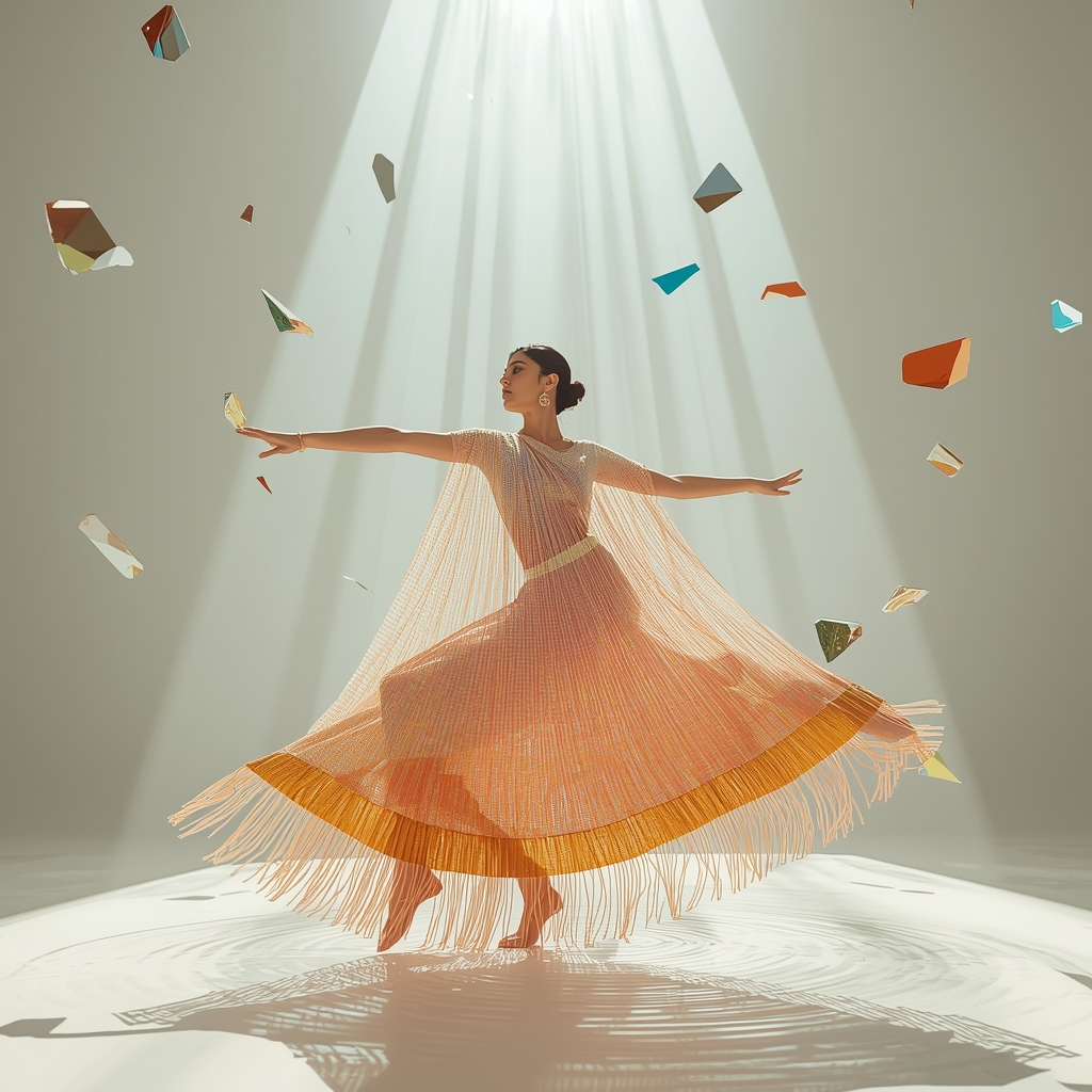 Festival Fancy Saree Quantum-Dot Reactive Fringe Net | Saree Girl Ai Prompt AI Prompt