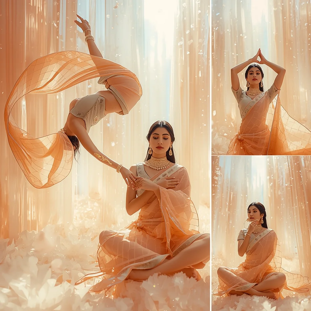 Festive Fancy Saree Biometric Emotion-Reactive Silk | Desi Saree Ai Prompt AI Prompt