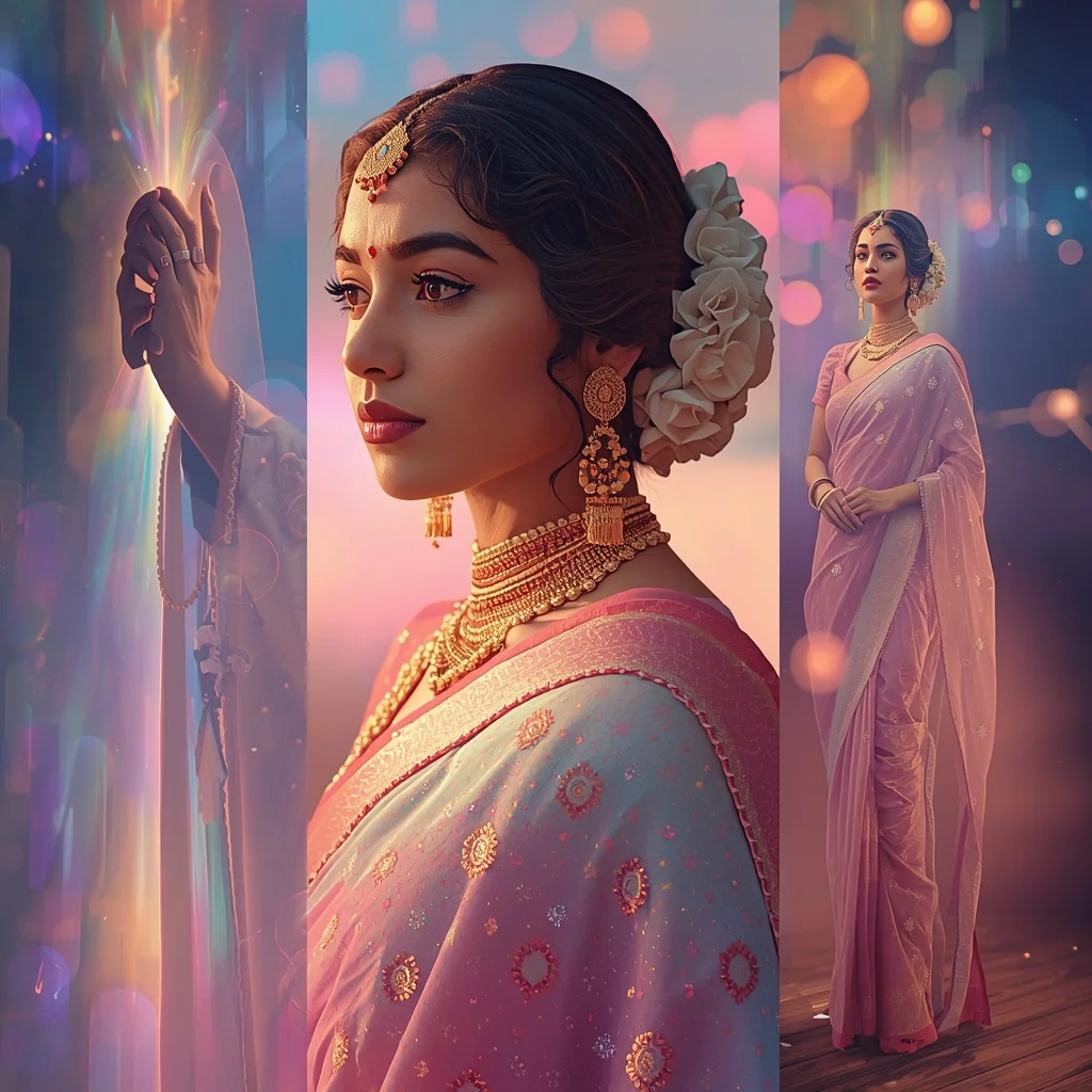 Festive Pastel Saree Absolute Infinite Creation Cascade Collage | Final Multiverse Engine Luxury Prompt | Ideogram Ai Prompt AI Prompt