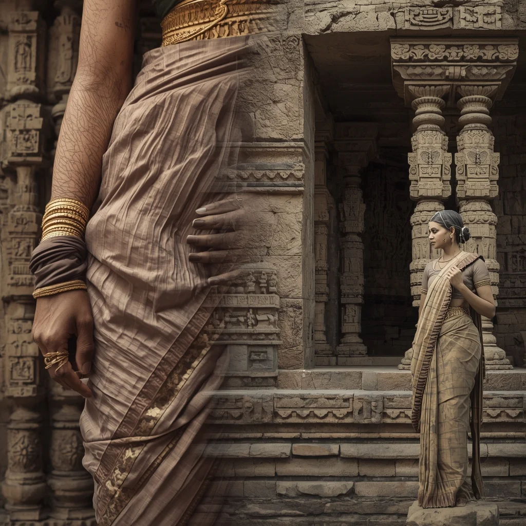 Festive Saree Temple Stone Illusion Collage | Living Sculpture Aesthetic Cinematic Viral Prompt | Best Saree Prompt For Chatgpt AI Prompt
