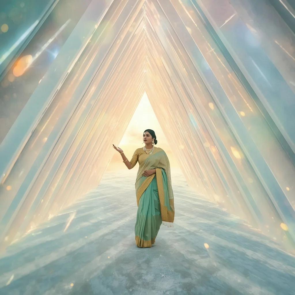 Frozen Time-Lapse Pastel Meteor Showers | Gemini Saree Prompt For Girl AI Prompt