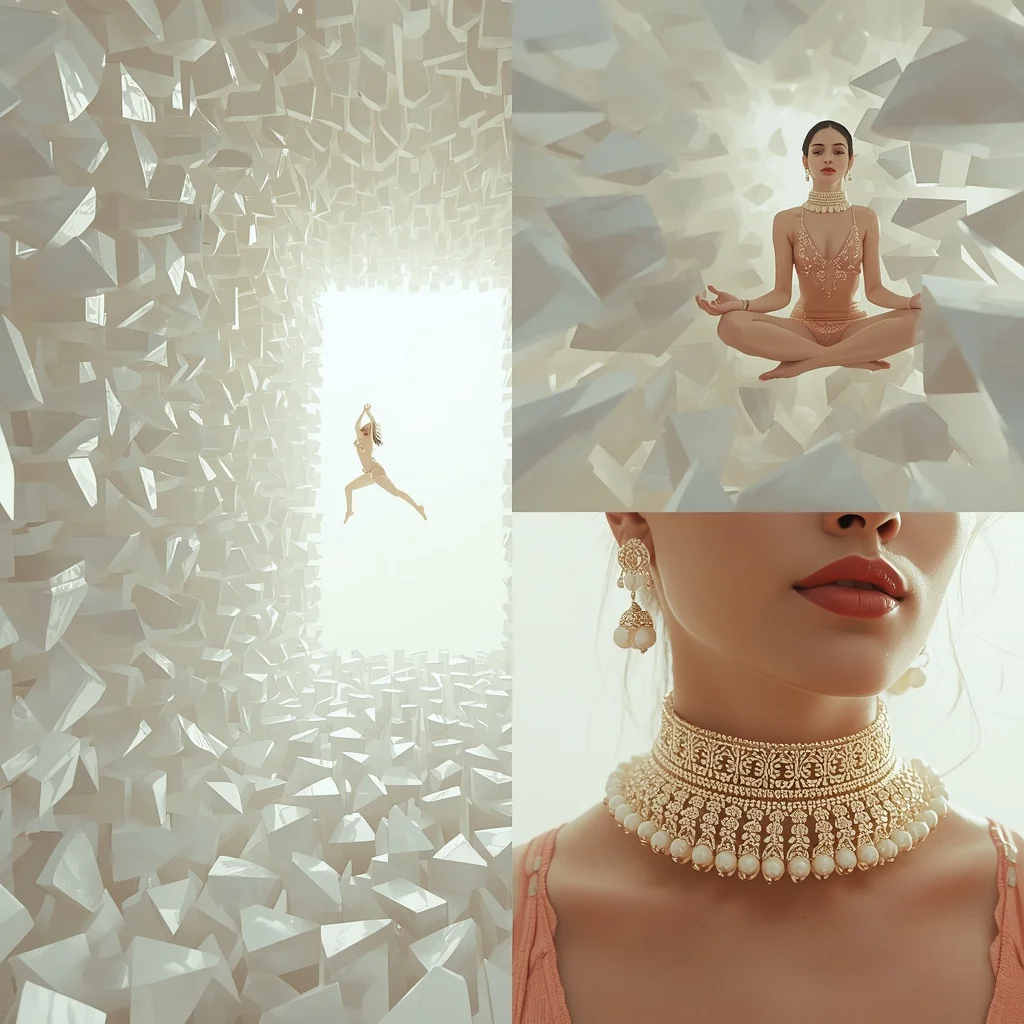 Levitating Acoustic White-Jade Splinters | Saree Girl Dp Ai Prompt Ultra Hd AI Prompt