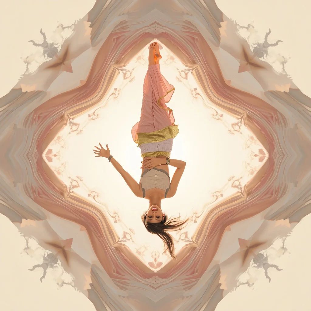 Levitating Pastel Origami Waterfalls | Saree Whatsapp Dp Ai Prompt AI Prompt
