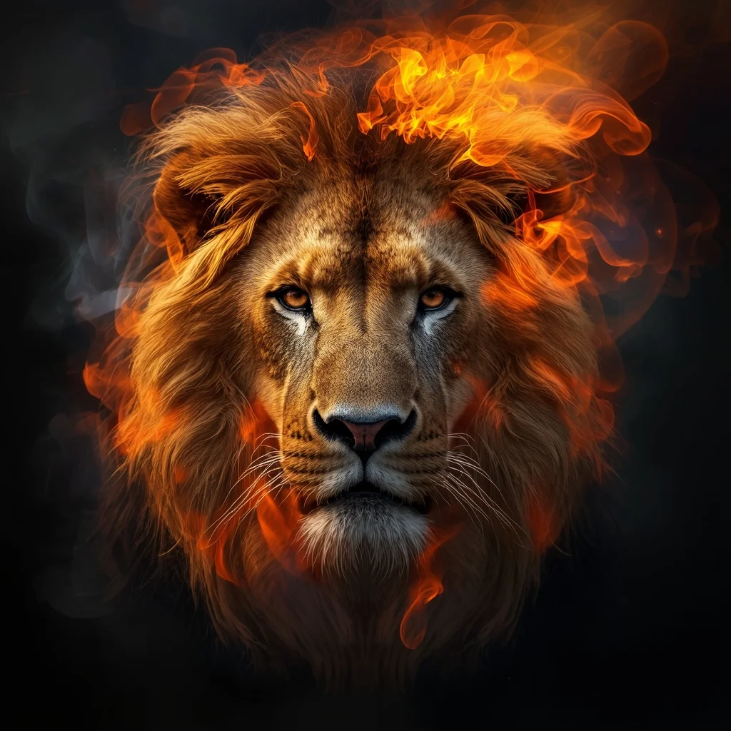 Ultra Realistic Lion with Fire and Smoke Aura | Ai Gemini Prompt AI Prompt